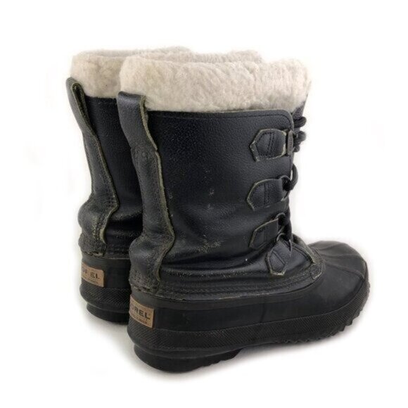Sorel Caribou Black Leather Waterproof Winter Boots 6 - Picture 5 of 13